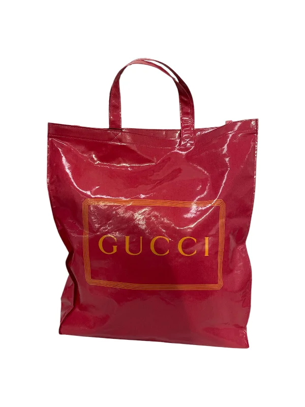 GUCCI/Tote Bag/Nylon/RED/GUCCI LOGO