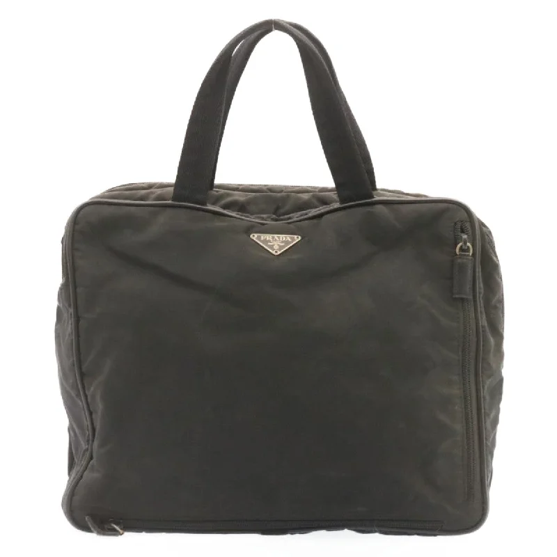 Prada Hand Bag Nylon Black  ai598