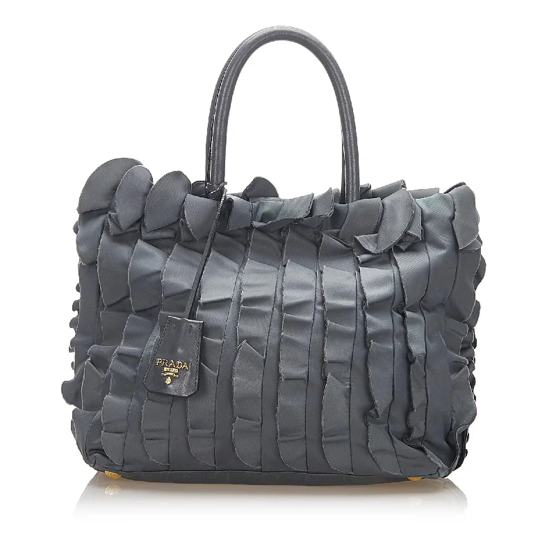 Prada Ruffled Tessuto Tote Bag (SHG-17362)