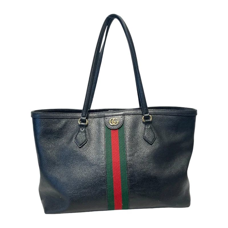 GUCCI/Tote Bag/Stripe/Leather/BLK/OPHIDIA MEDIUM TOTE