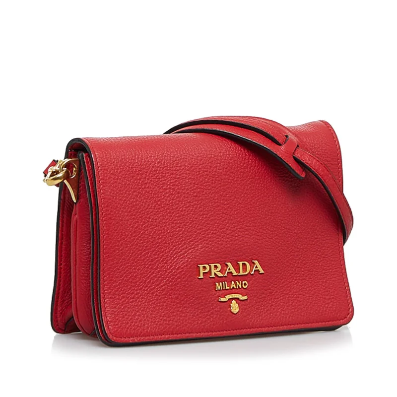 Prada Vitello Daino Small Flap Crossbody Bag BJdk4X