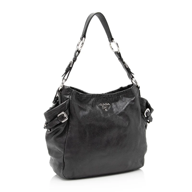 Prada Vitello Daino Side Pocket Hobo Xeib8x