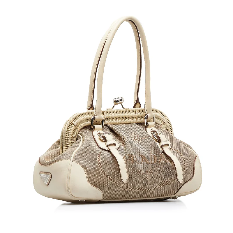 Prada Canapa Logo Frame HandBag