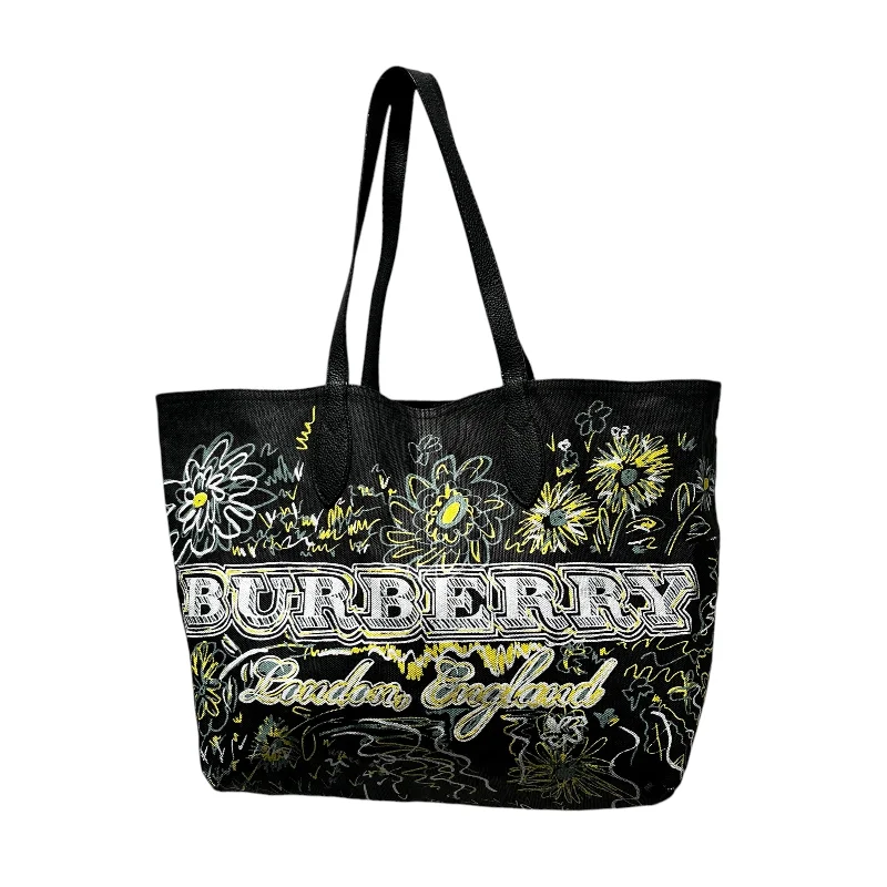 BURBERRY LONDON/Tote Bag/All Over Print/BLK/PRINT COATED CANVAS TOTE BAG