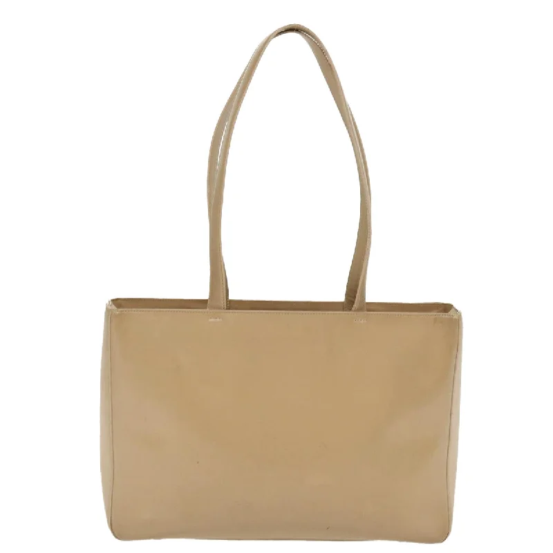 Prada Shoulder Bag Leather Beige  cl476