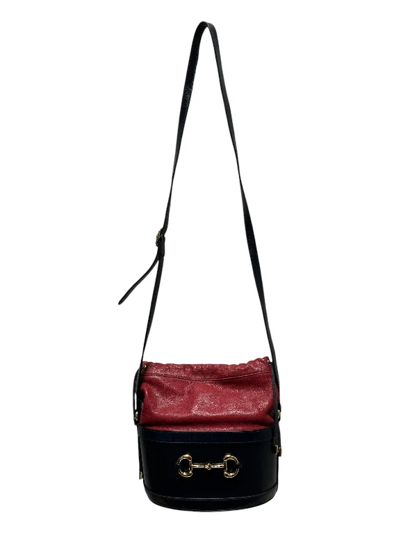 GUCCI/Cross Body Bag/Leather/NVY/CALFSKIN HORSEBIT DRAWSTRING