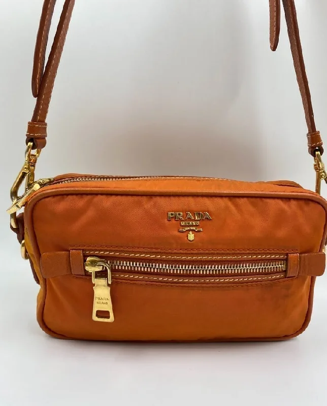 Prada Orange Nylon Crossbody Bag