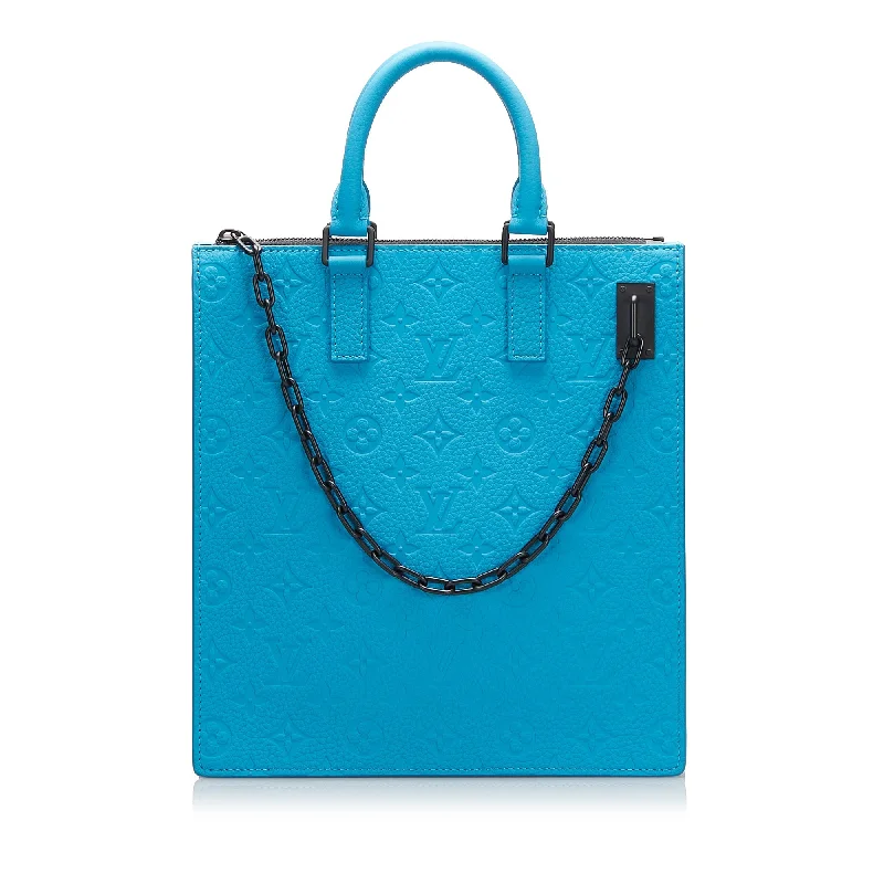 Louis Vuitton Sac Plat Blue Monogram Taurillon