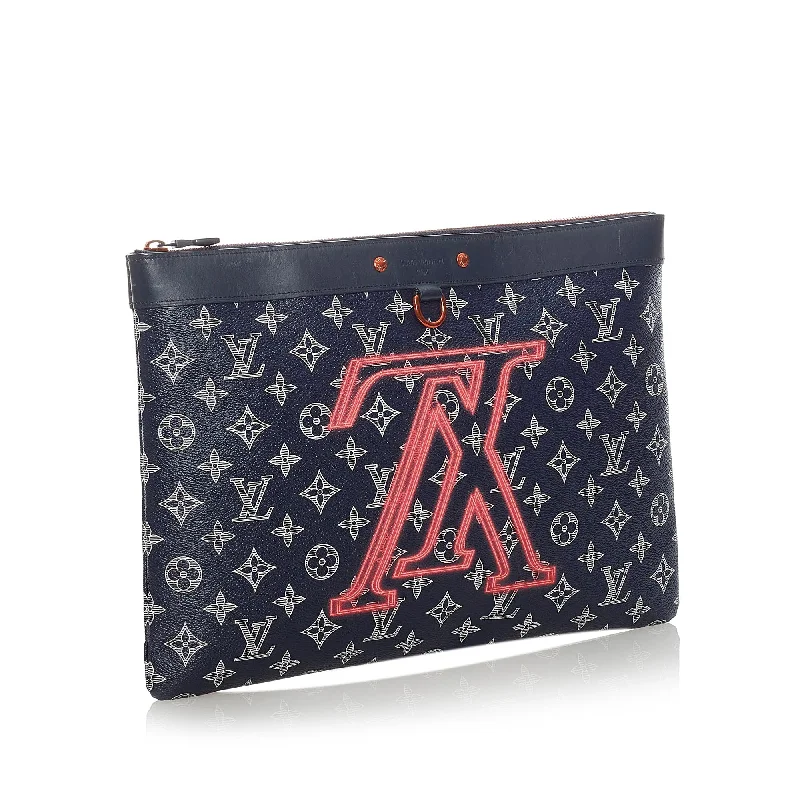 Louis Vuitton Pochette Apollo Blue Monogram Upside Down Canvas