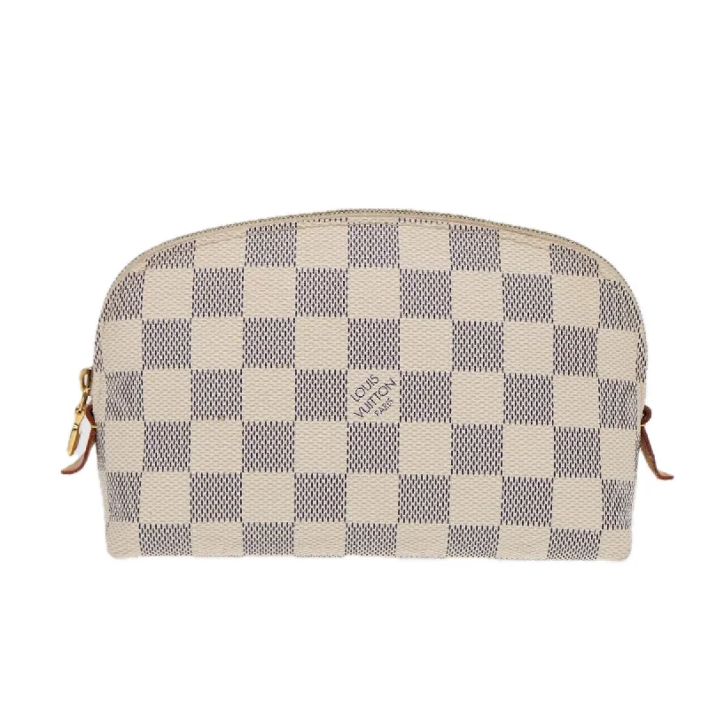 LOUIS VUITTON Damier Azur Pochette Cosmetic PM Pouch N60024 LV Auth 84685