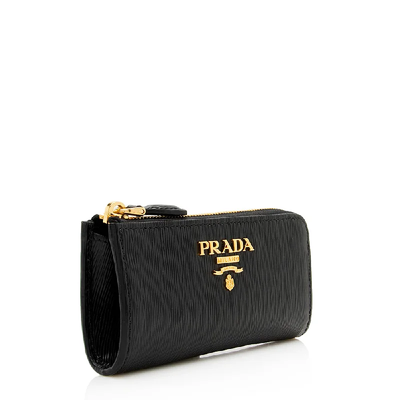 Prada Vitello Move Zip Around Key Holder 18999