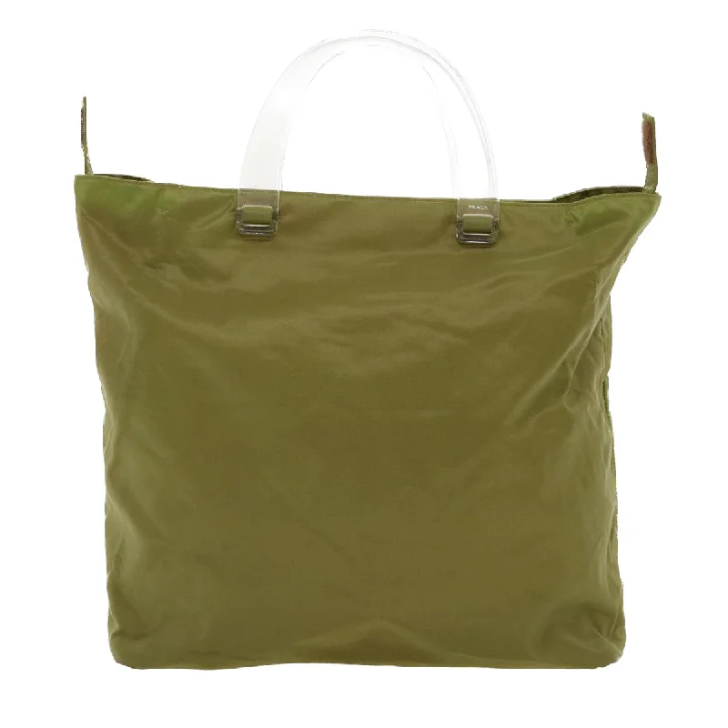 Prada Hand Bag Nylon Khaki  cl412