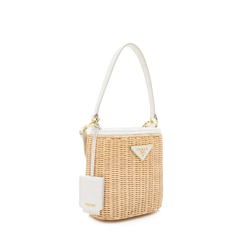 Prada Wicker Canapa Bucket Bag 22390