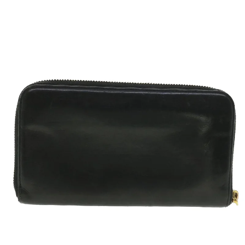 Prada Long Wallet Leather Black  37991