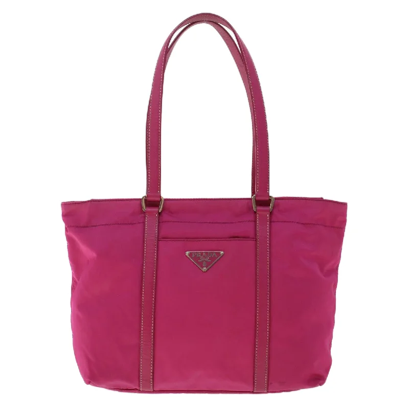 Prada Hand Bag Nylon Leather Pink  49021