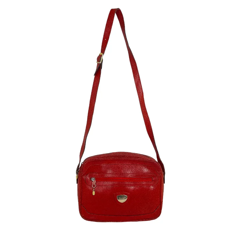 GUCCI/Cross Body Bag/Leather/RED/Vintage