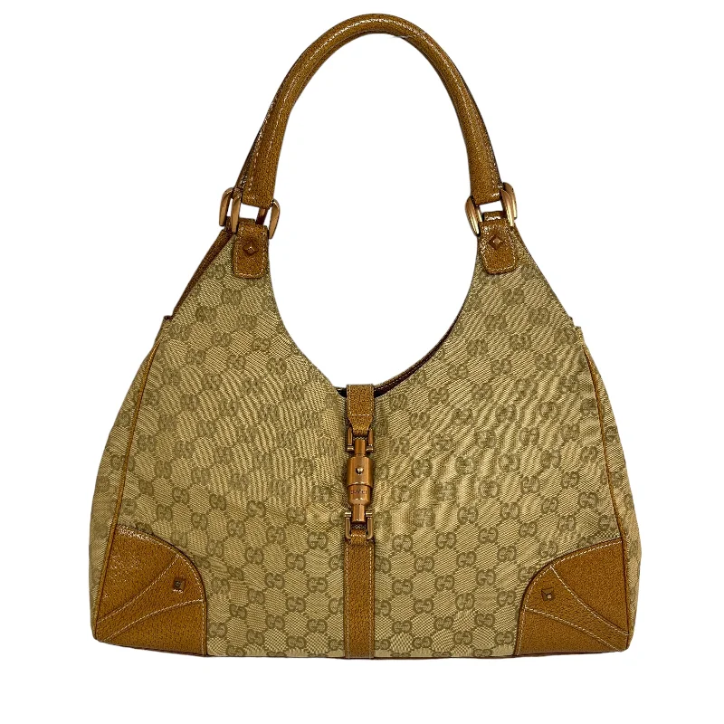 GUCCI/Hand Bag/Monogram/Cotton/KHK/Sherry