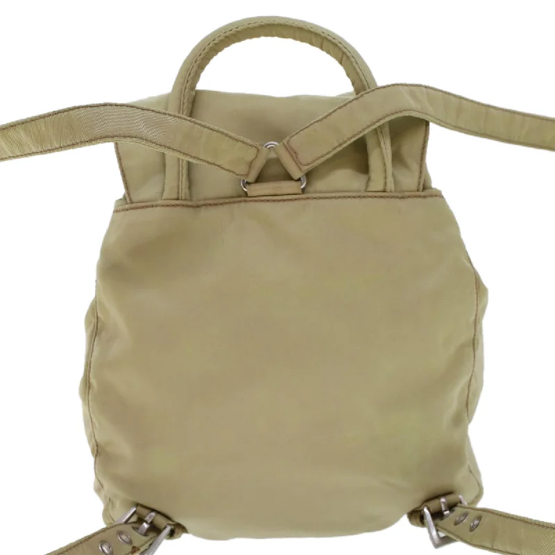 Prada Backpack Nylon Beige  cl587